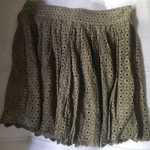 Fossil Olive Patterned Mini Skirt